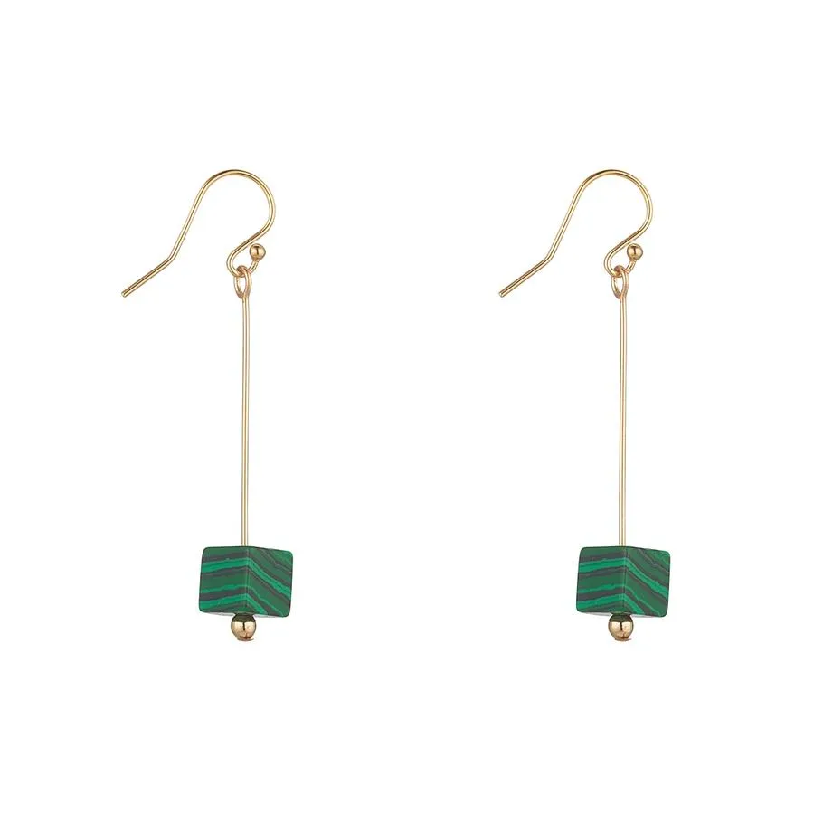 Gold Filled Pin Cube Earrings