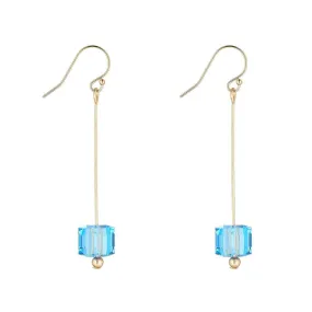 Gold Filled Pin Cube Earrings