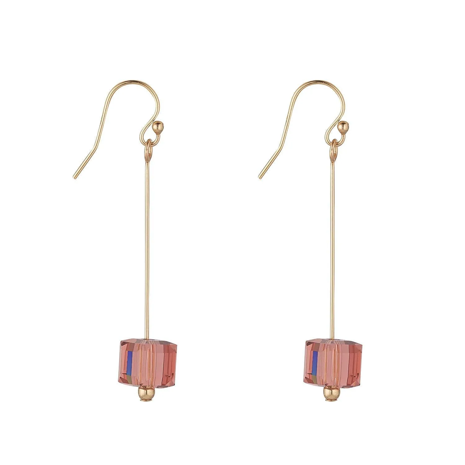 Gold Filled Pin Cube Earrings