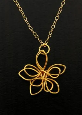 Golden Wire Flower Necklace