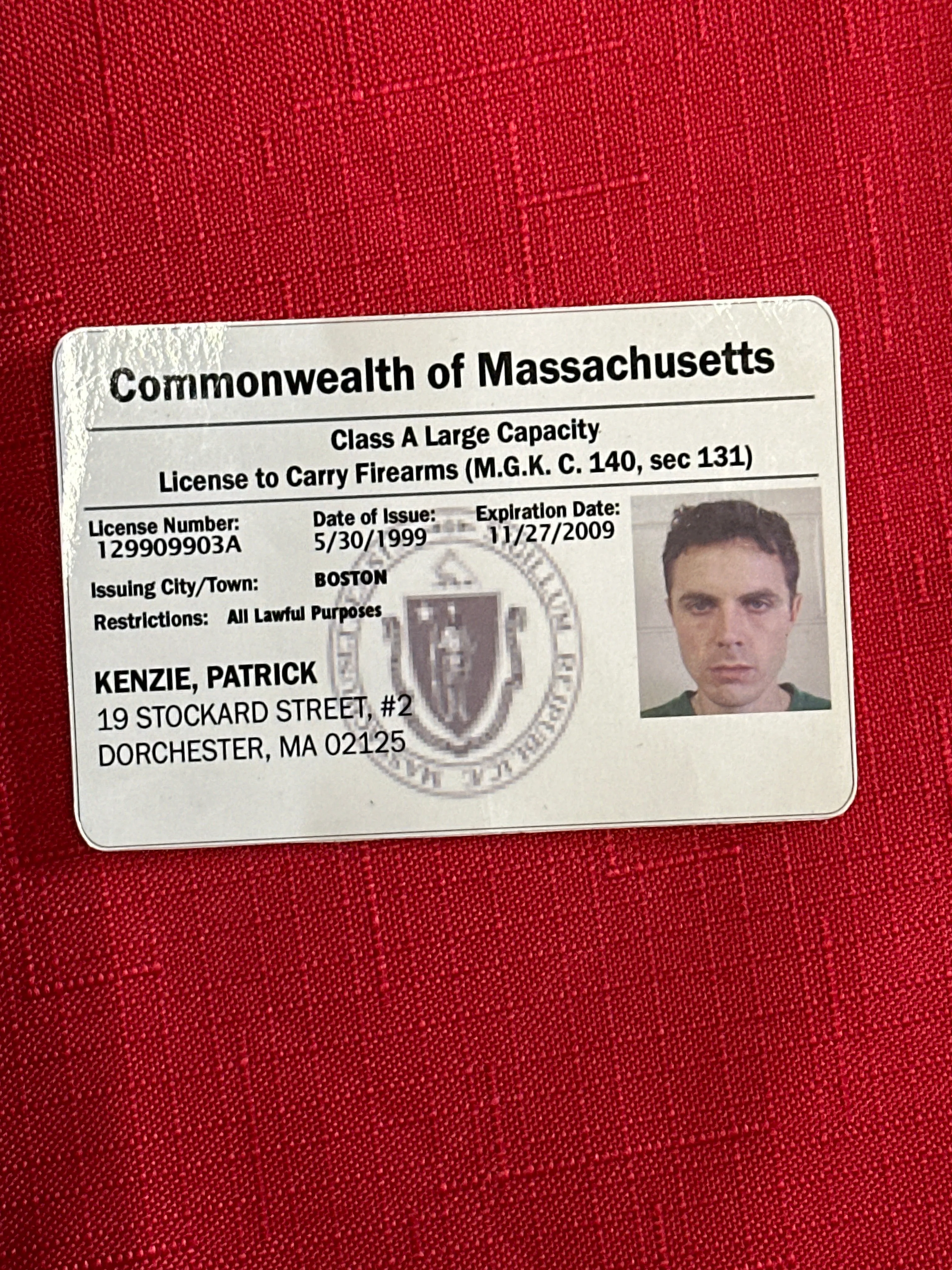 GONE BABY GONE: Patrick’s Massachusetts Carry and Conceal License