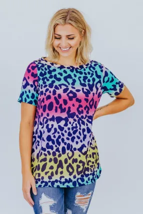 Good For the Heart Cow Print Top in Multi-Color