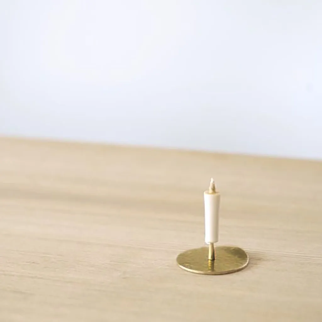 Hammered Brass Candle Stand