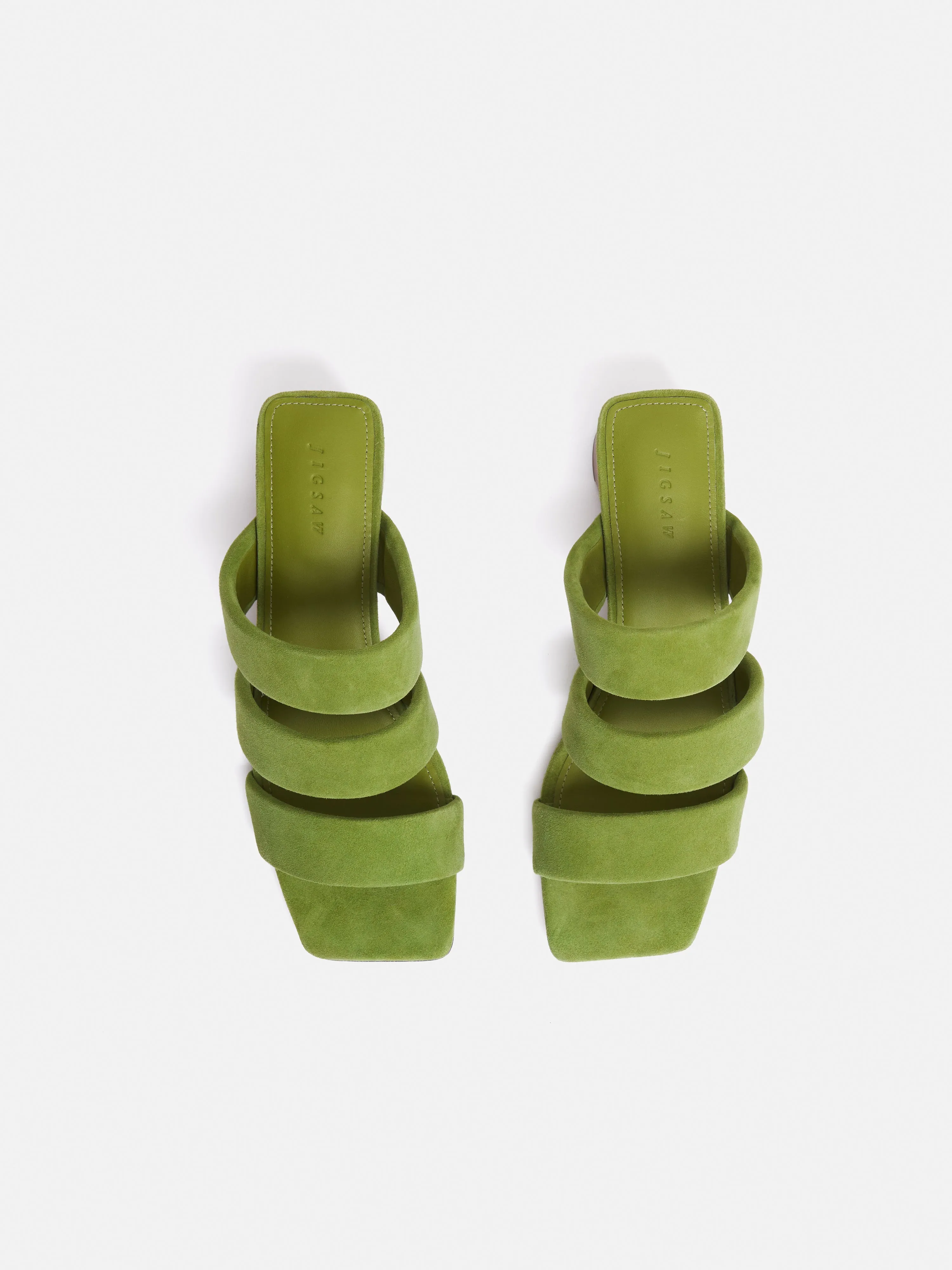 Henley Heeled Sandal | Green