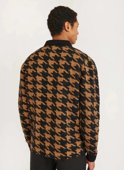 Houndstooth Rugby Shirt - Tan