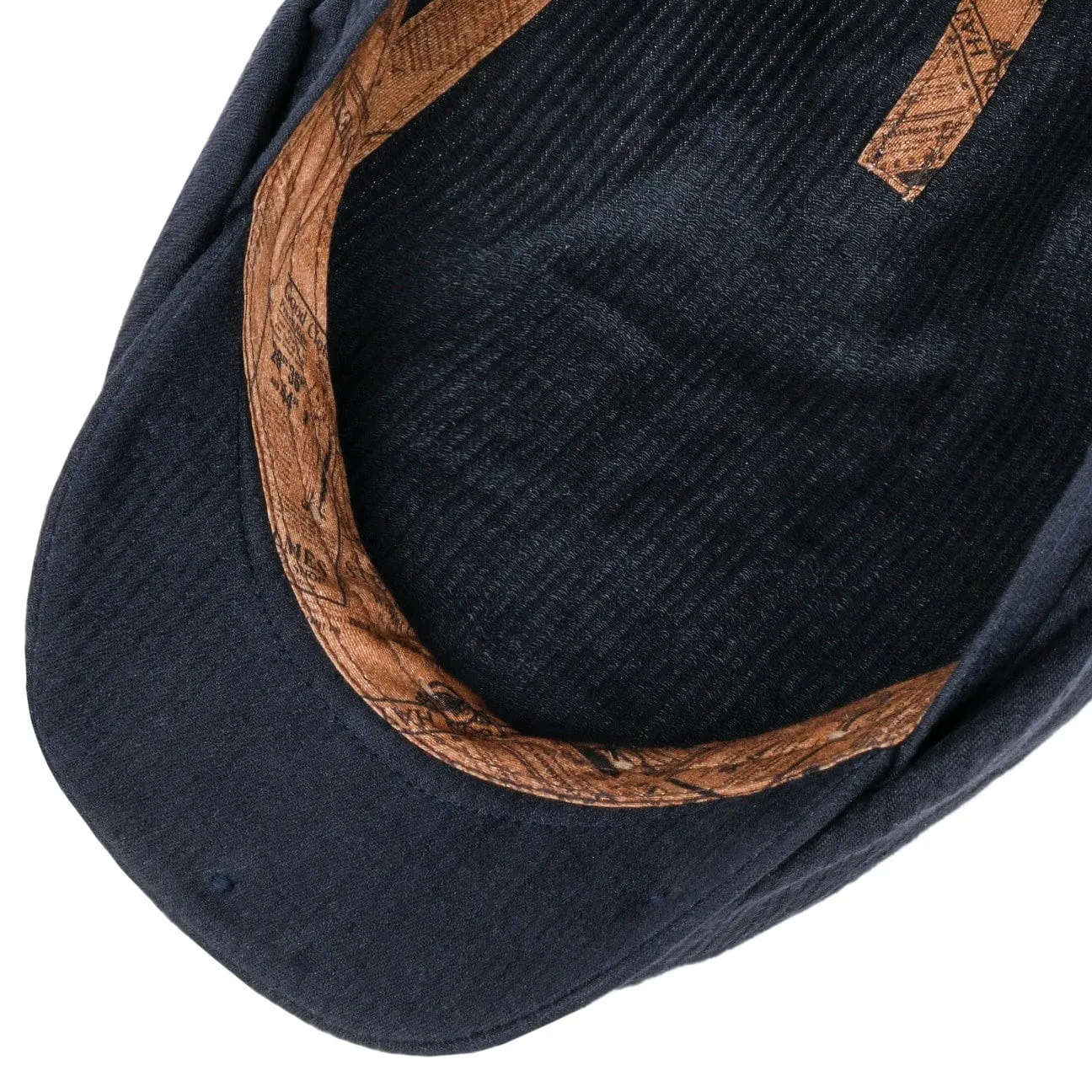 Kelso Driver Linen Flat Cap by Stetson