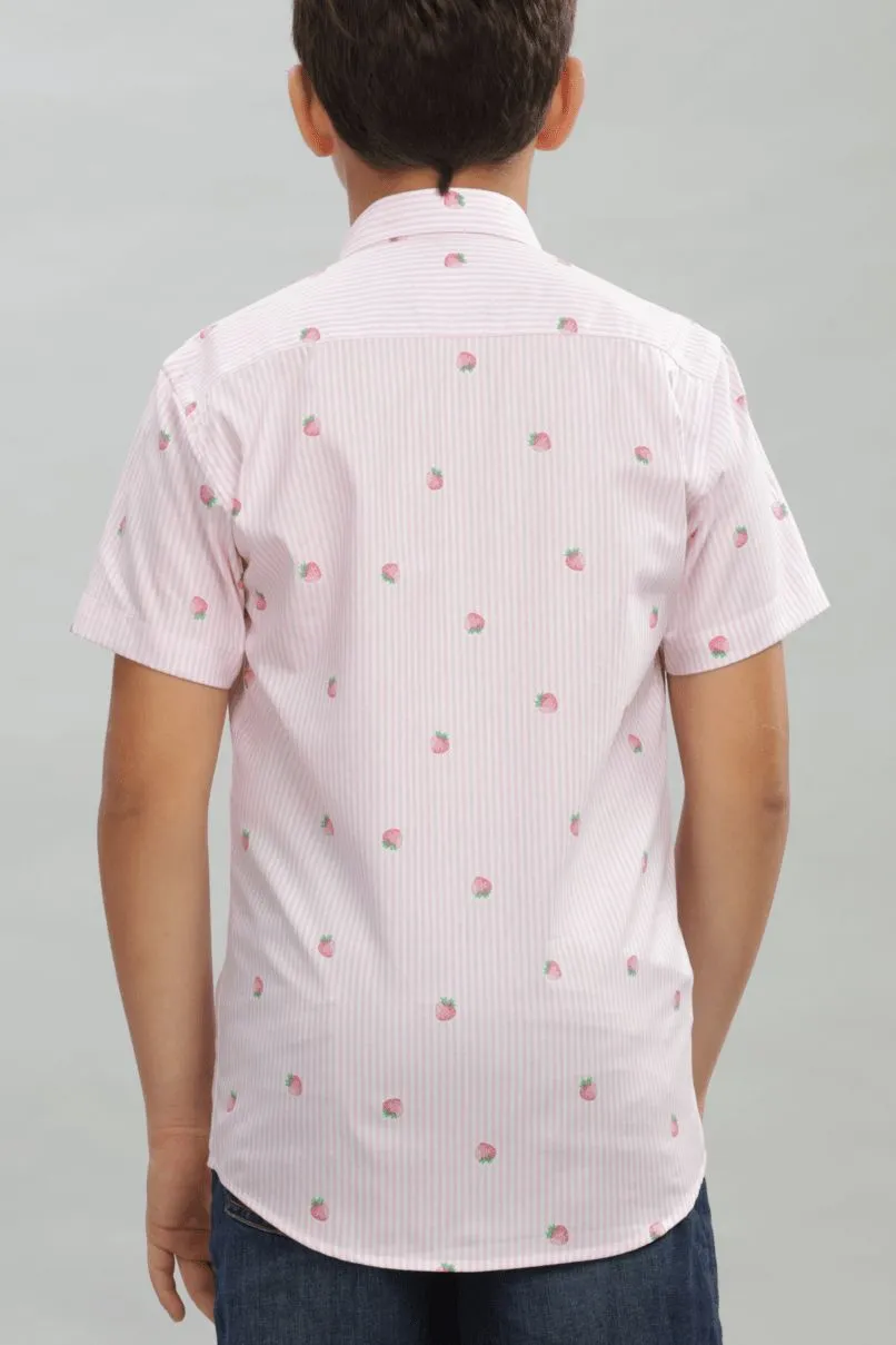 KIDS - Pink Berry Print - Half-Stain Proof Shirt