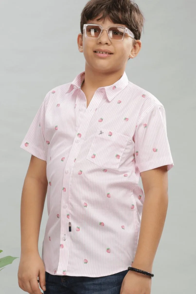 KIDS - Pink Berry Print - Half-Stain Proof Shirt