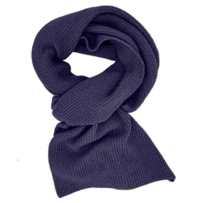 Lambswool Rib Scarf - Navy Blue