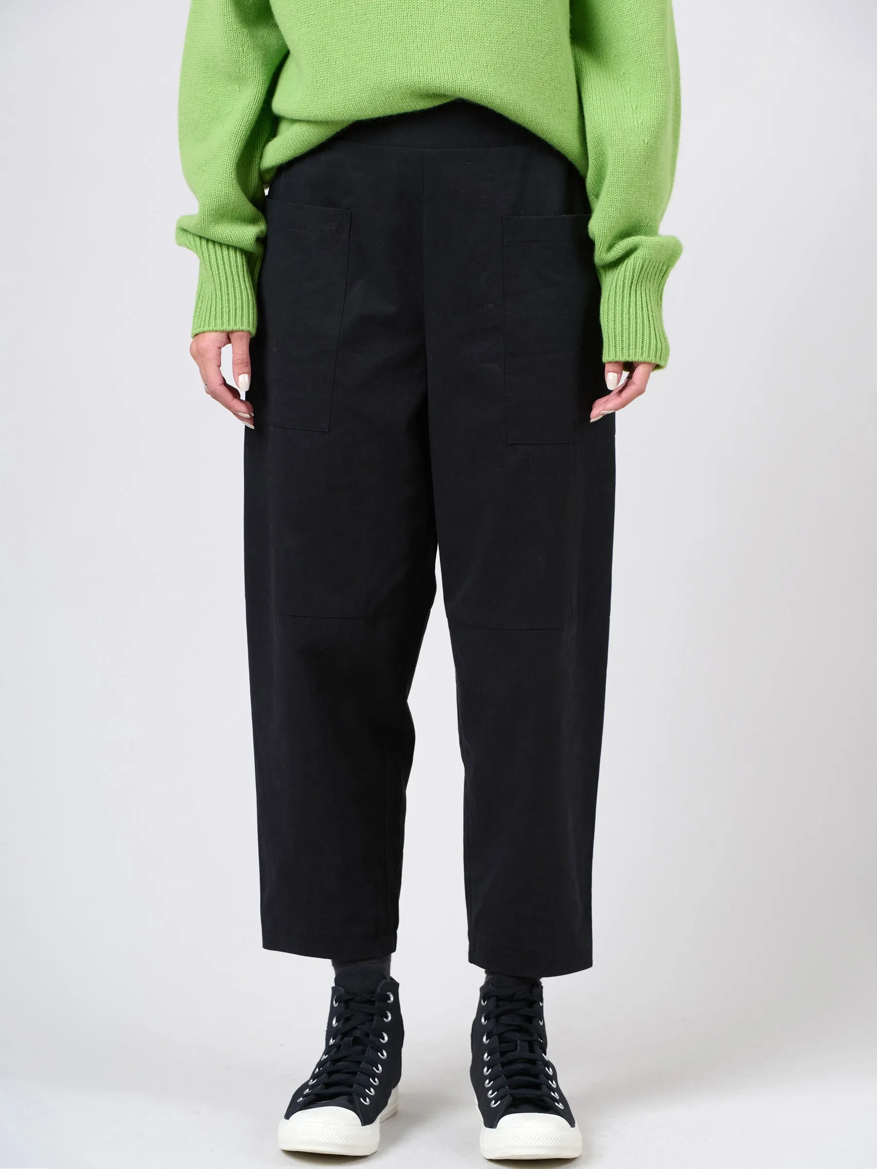 Lightweight Tencel® Cotton Cropped Barrel Leg Trousers