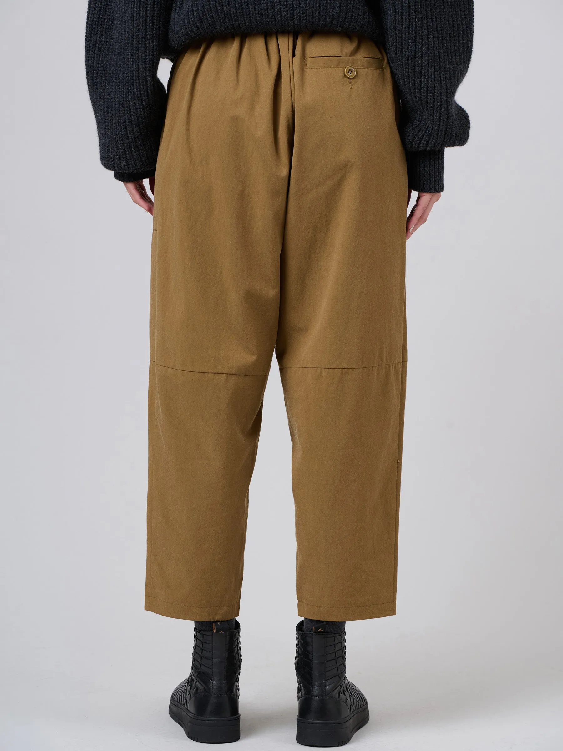 Lightweight Tencel® Cotton Cropped Barrel Leg Trousers