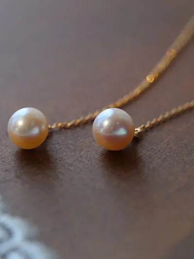 Long Pearl Threader Drop Earrings