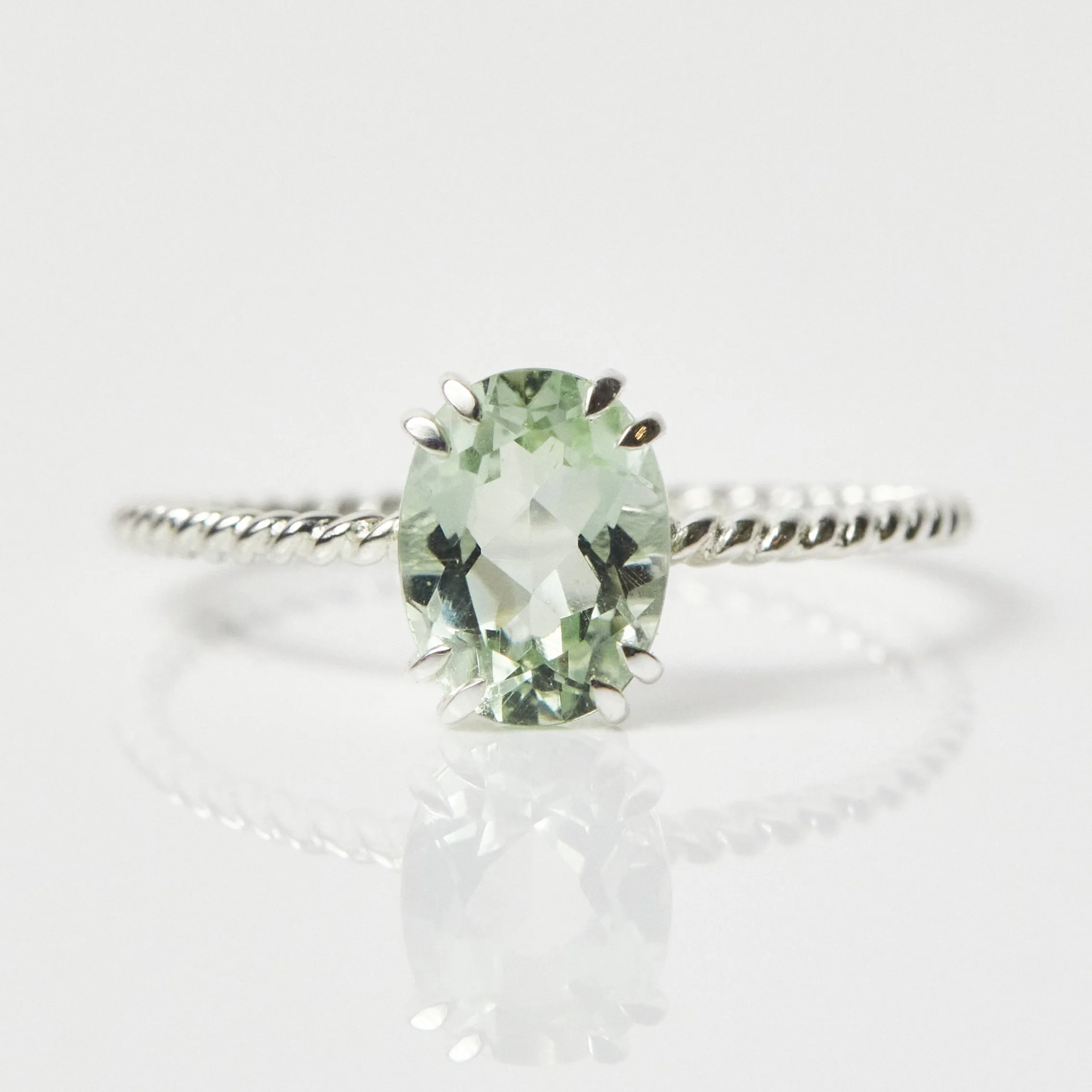 Lucia Green Amethyst Twisted Band Ring