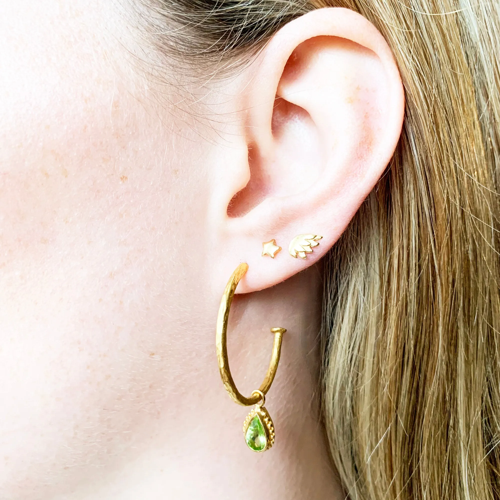 Peridot Midi Hoop Earrings