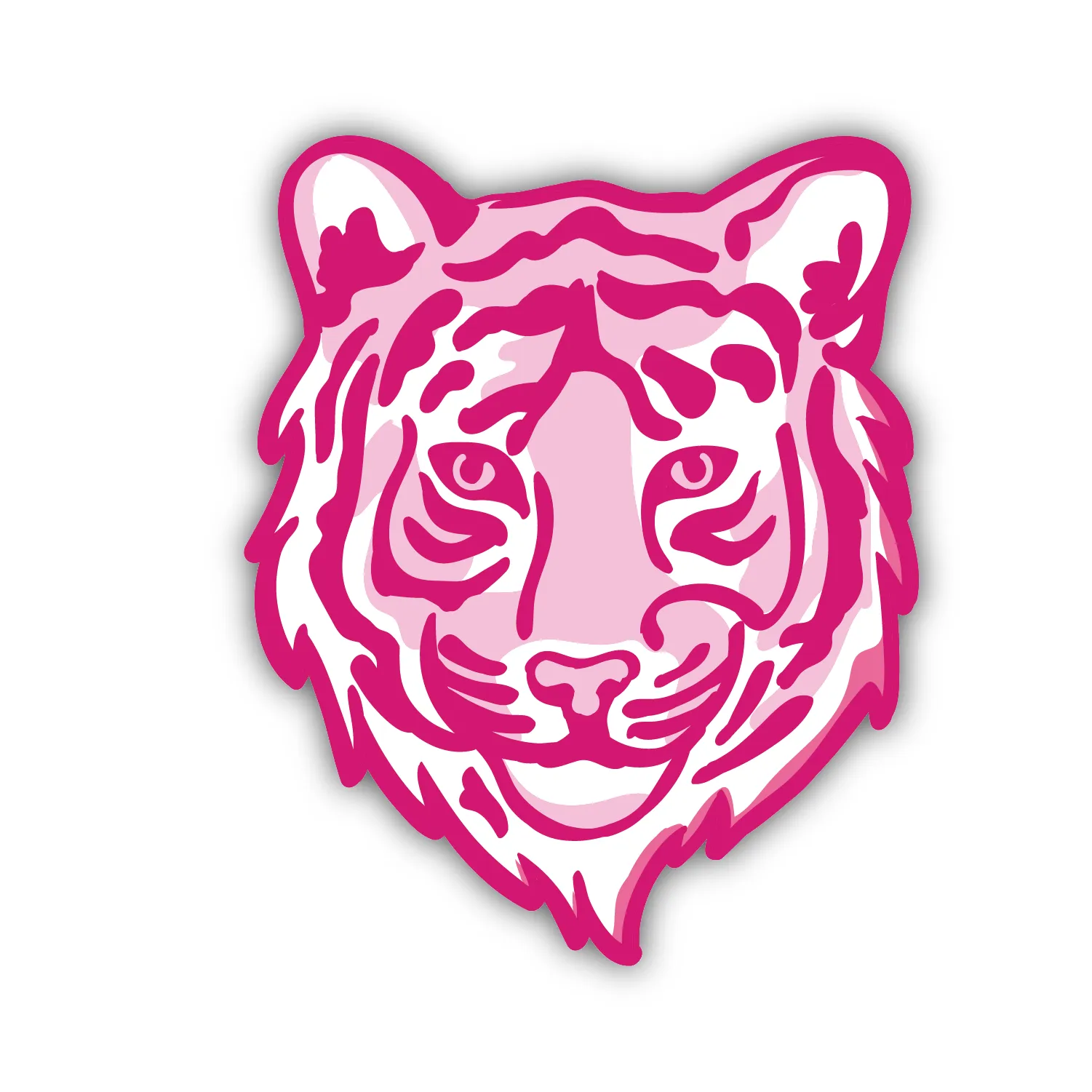 Pink Tiger Face Decal- (Multiple Sizes)