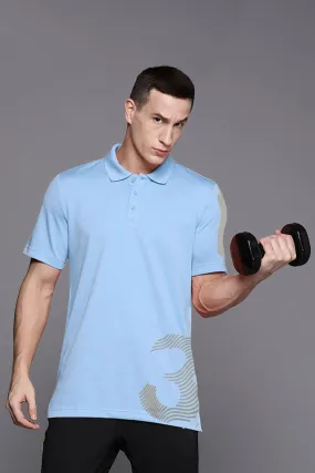 Polo Republica Men's 3 Reflective Printed Moisture Wicking Activewear Polo Shirt