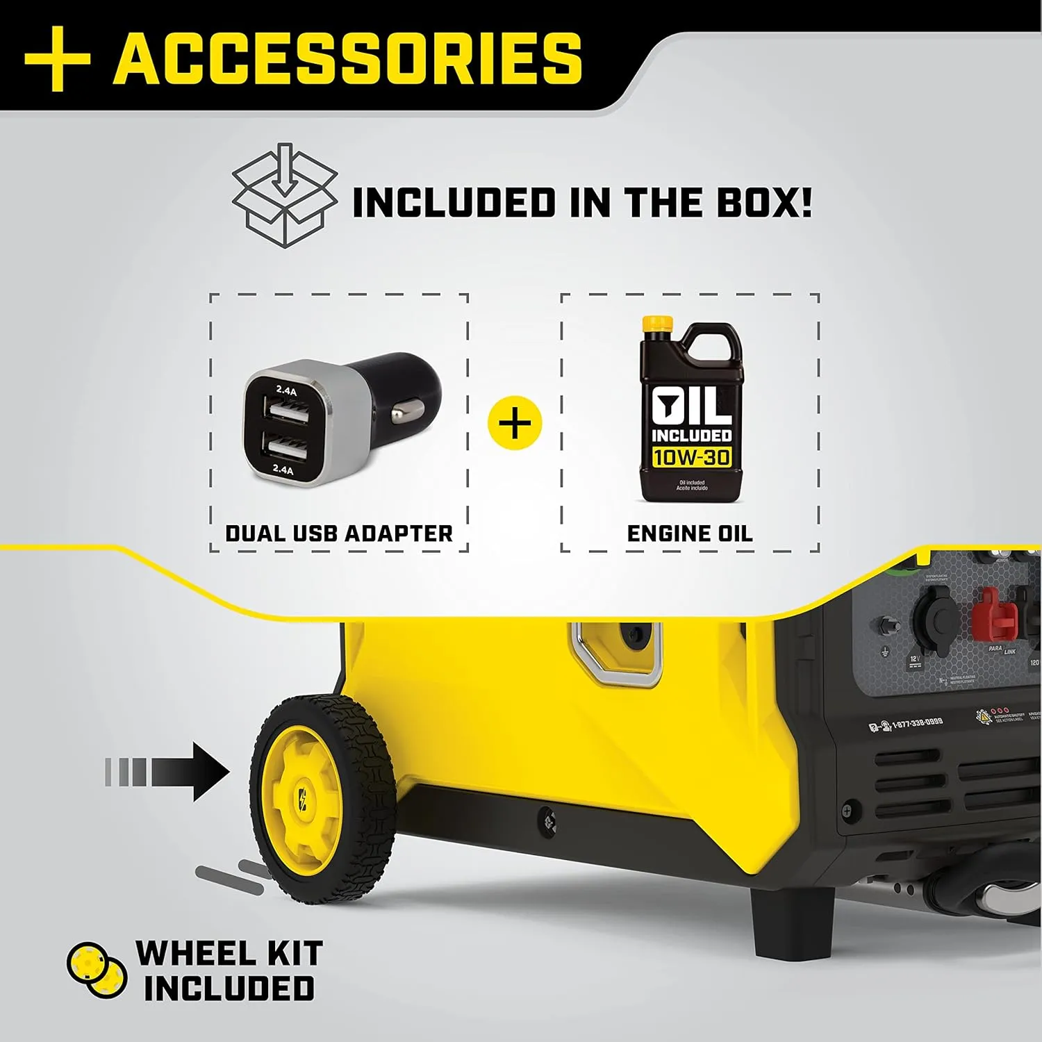 Power Equipment Wireless Remote Start Inverter Generator with Quiet Technology and CO Shield