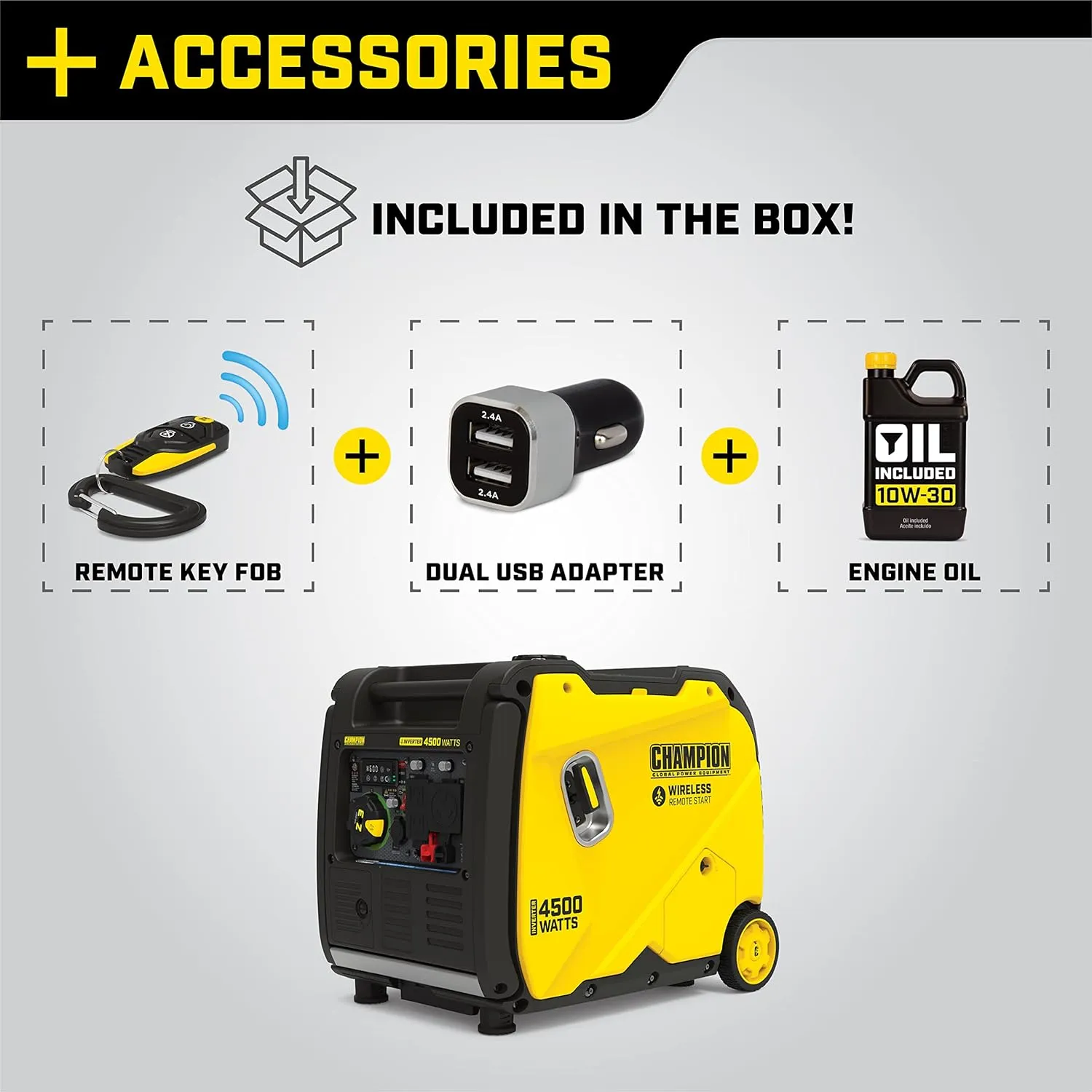 Power Equipment Wireless Remote Start Inverter Generator with Quiet Technology and CO Shield