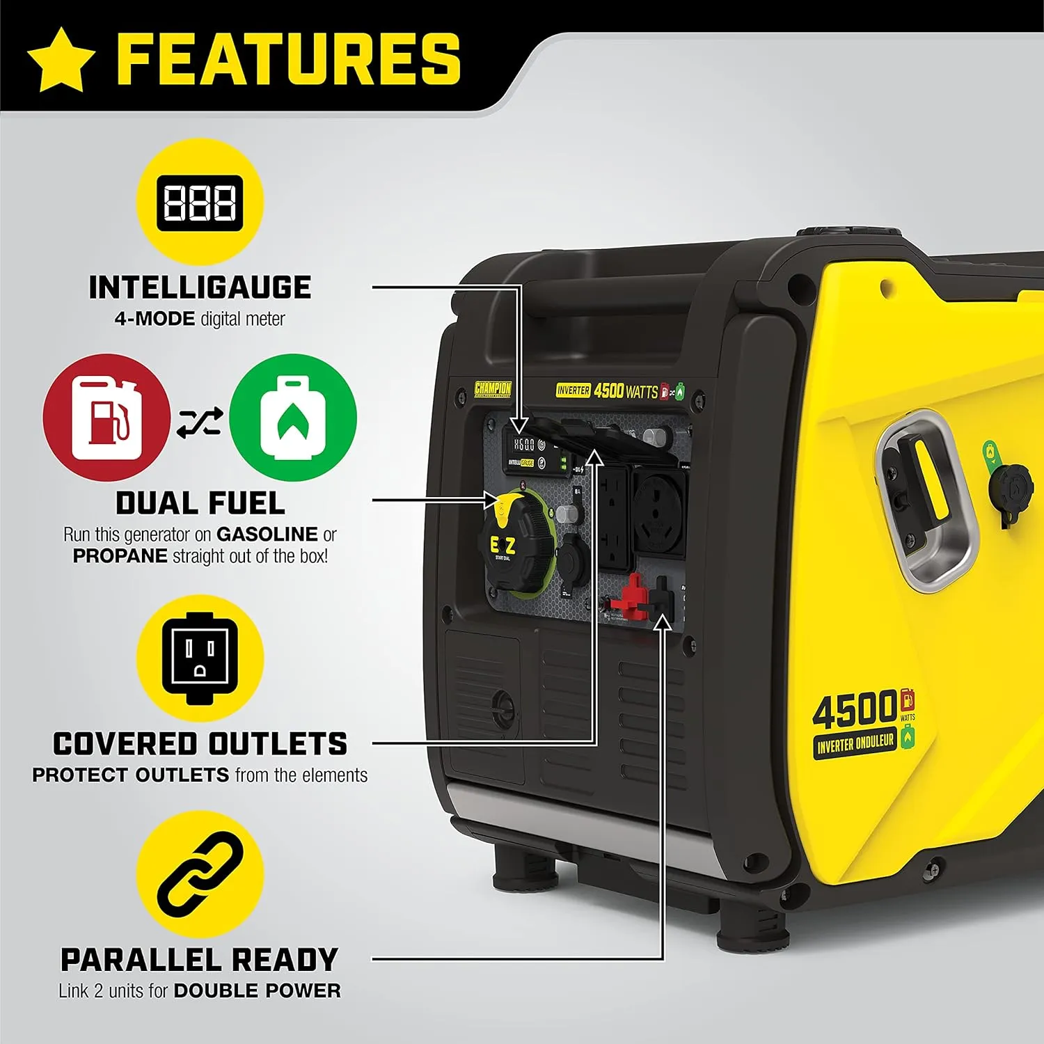 Power Equipment Wireless Remote Start Inverter Generator with Quiet Technology and CO Shield