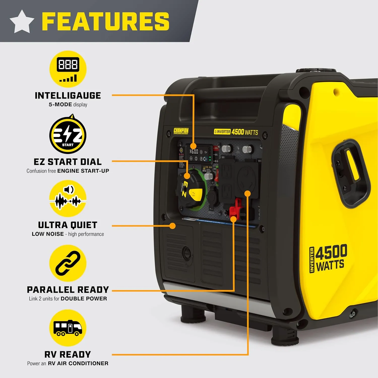 Power Equipment Wireless Remote Start Inverter Generator with Quiet Technology and CO Shield