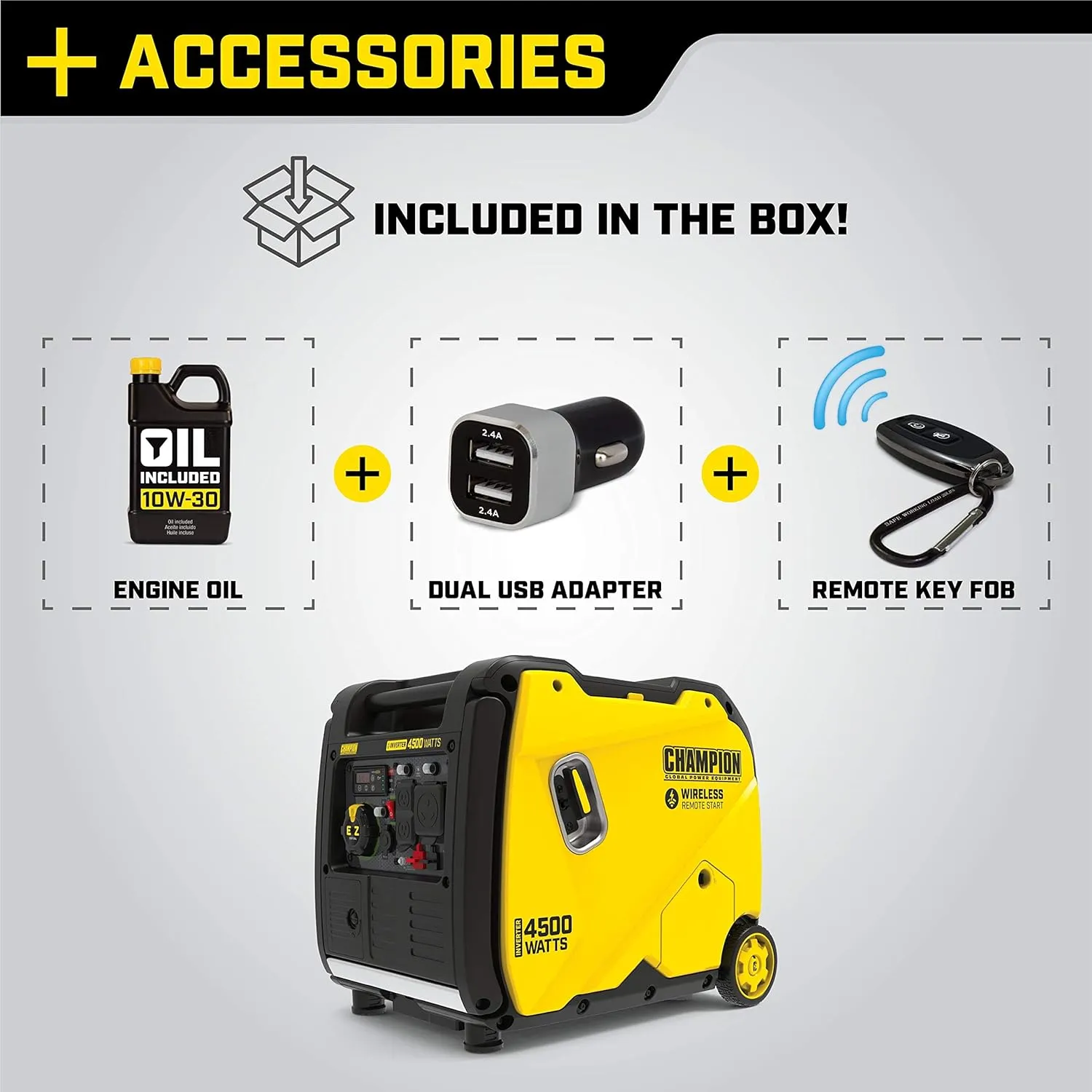 Power Equipment Wireless Remote Start Inverter Generator with Quiet Technology and CO Shield