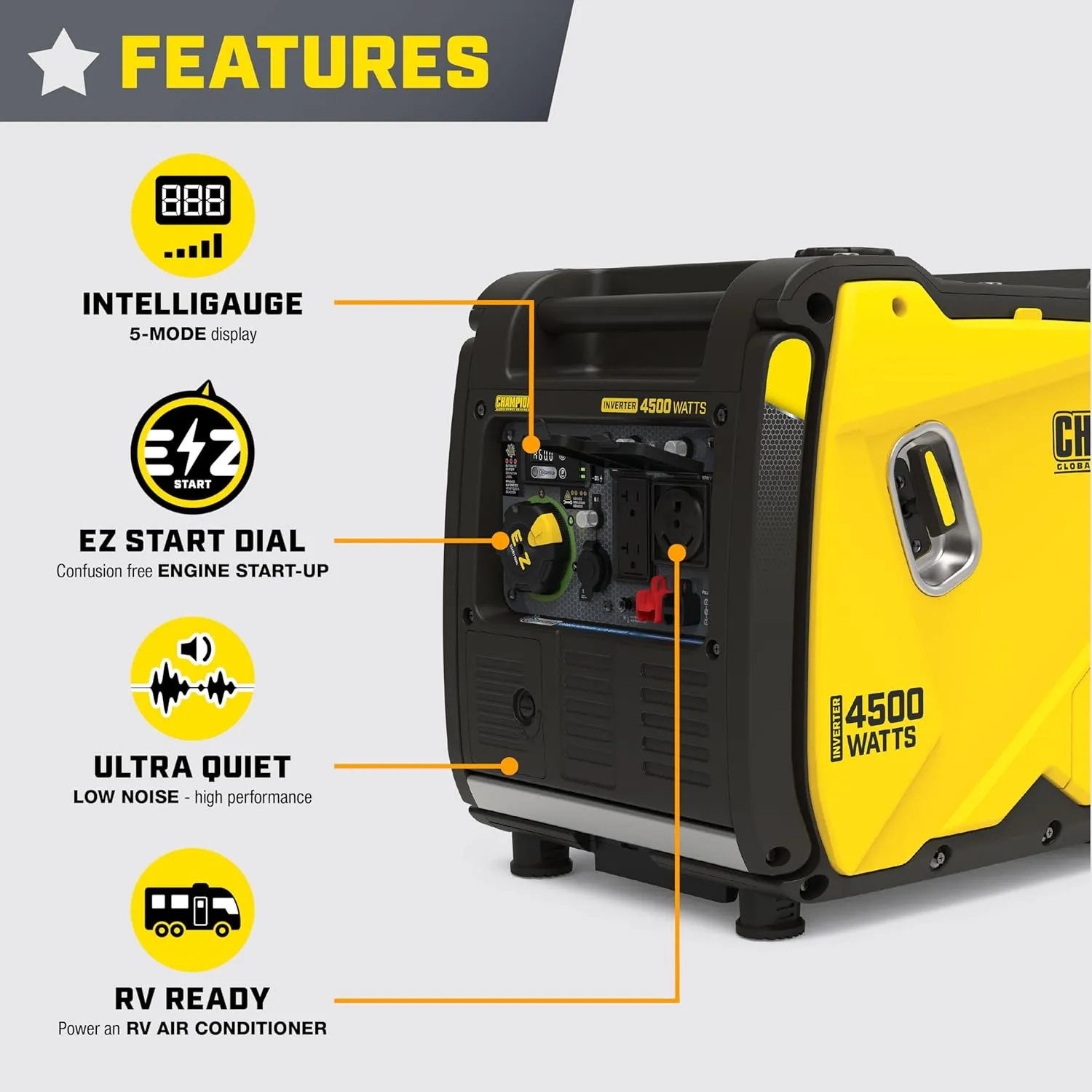 Power Equipment Wireless Remote Start Inverter Generator with Quiet Technology and CO Shield