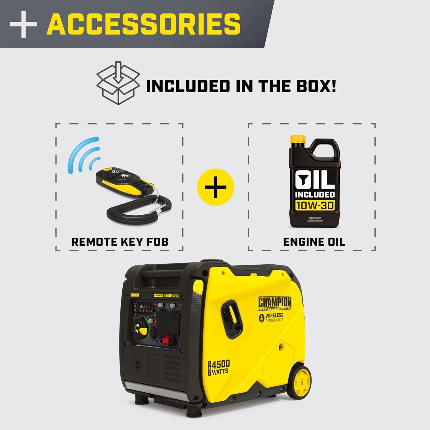 Power Equipment Wireless Remote Start Inverter Generator with Quiet Technology and CO Shield