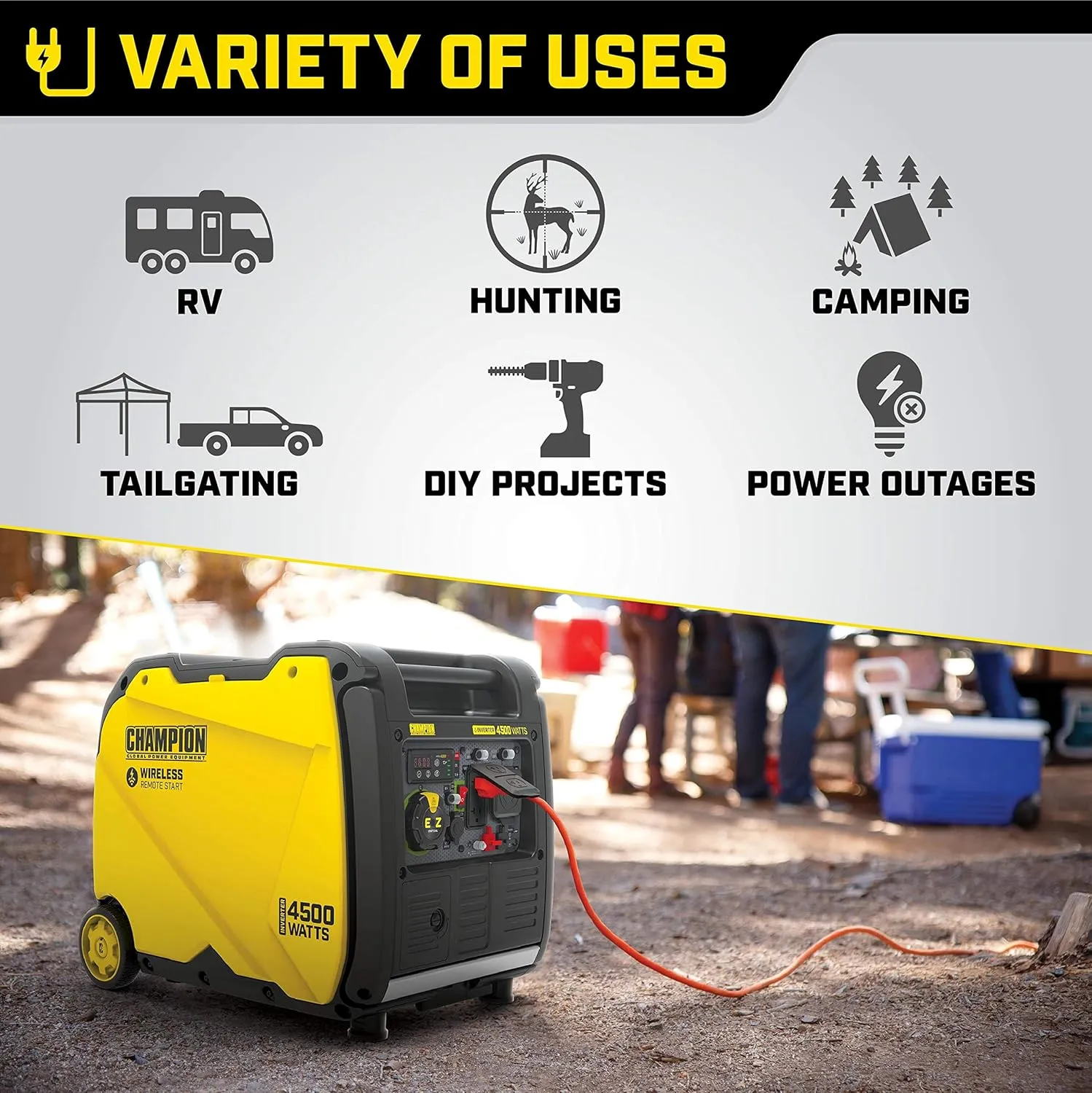 Power Equipment Wireless Remote Start Inverter Generator with Quiet Technology and CO Shield