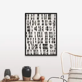 "104 People and a Dog" Black Float Frame Canvas Art