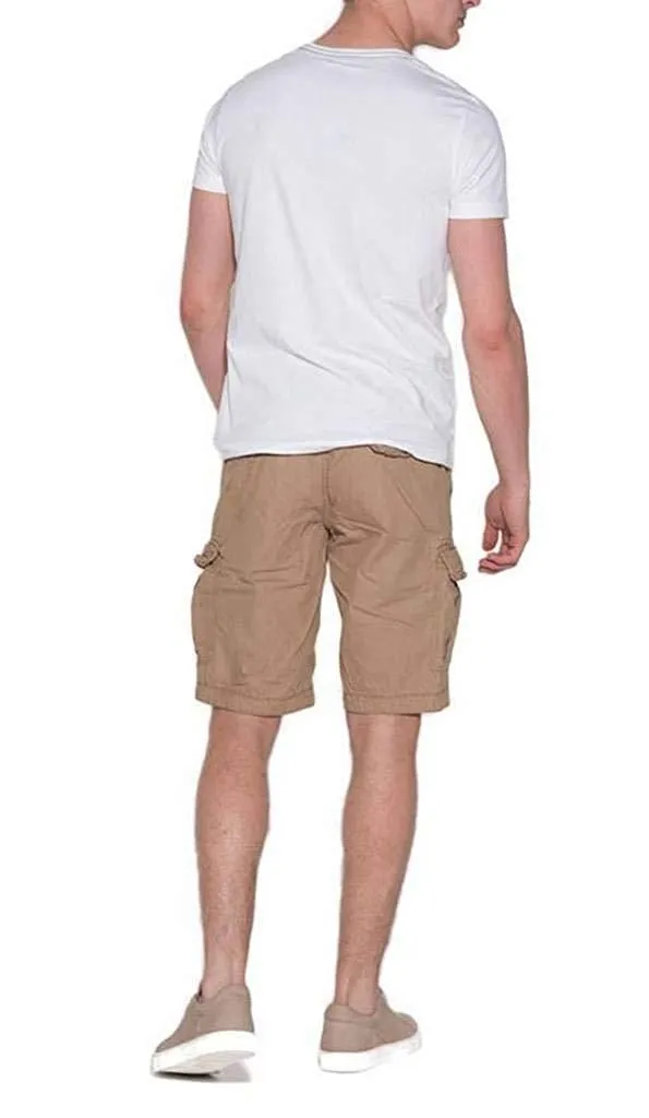 Romano nx Cotton Cargo Shorts for Men- Bermuda with Multi-Pockets & Side Zipper Pockets