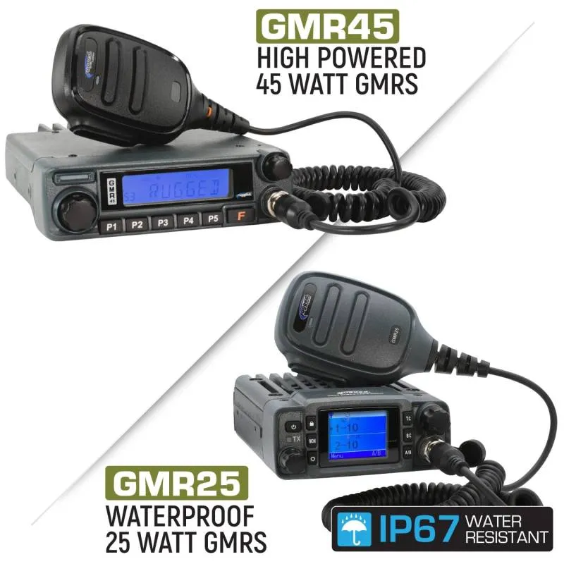 Rugged Radios Jeep Wrangler JK and JKU Two-Way GMRS Mobile Radio Kit - 45 Watt Jeep JK 2-Door (2011-2018)