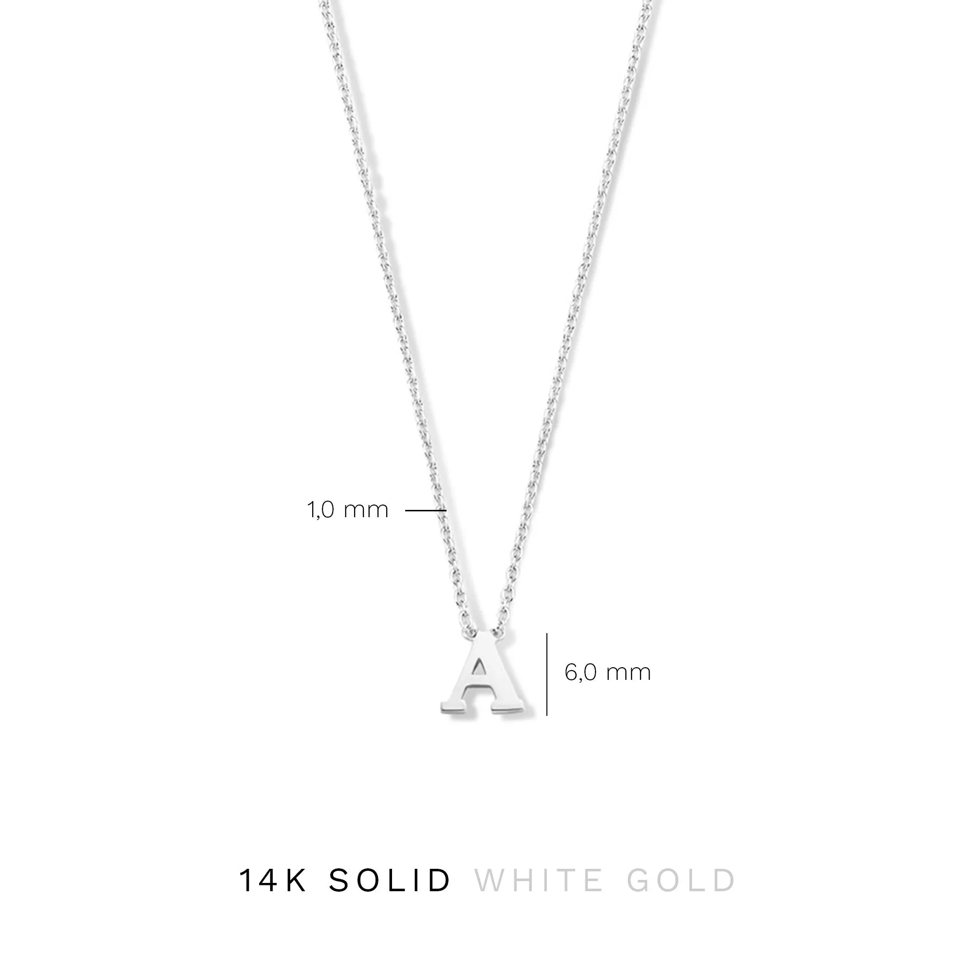 Saint Germain Chloé 14 karat white gold initial collier with letter