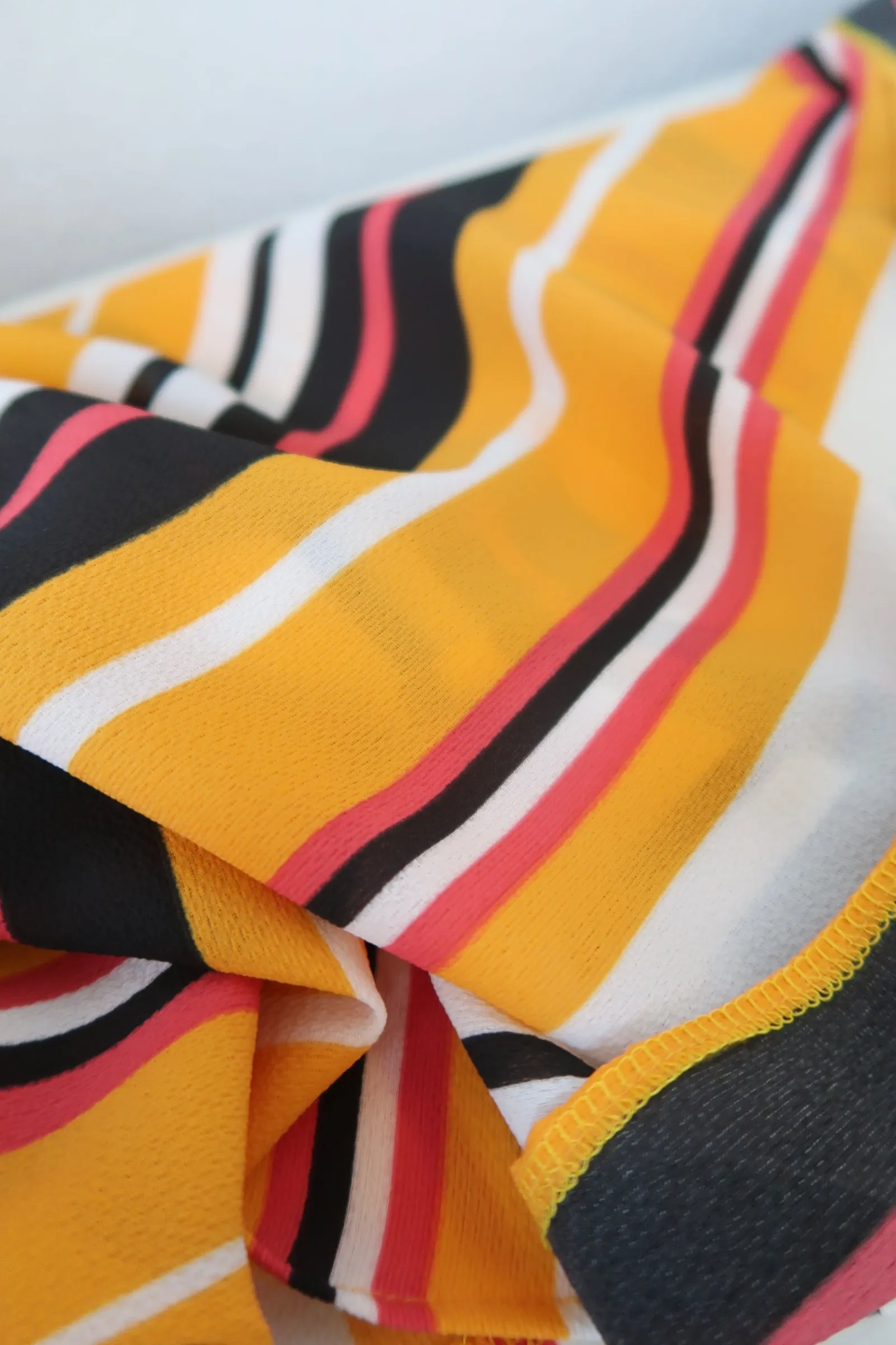 SALE ITEM: MUSTARD STRIPED Self-tie 1940s Style Square Headscarf/Bandana