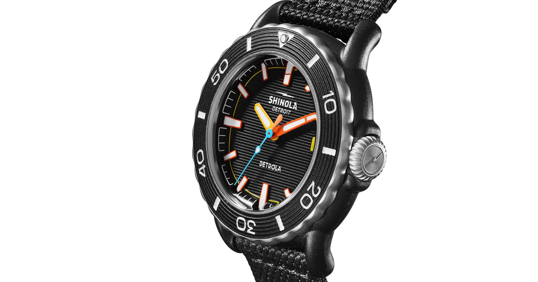 Shinola Sea Creatures Divers Black Ocean-Bound Plastic Strap Watch