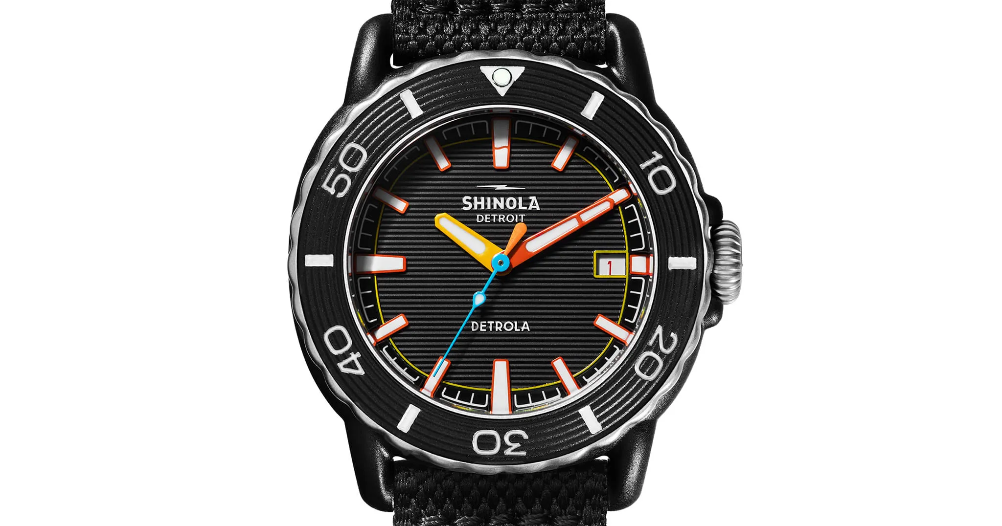 Shinola Sea Creatures Divers Black Ocean-Bound Plastic Strap Watch