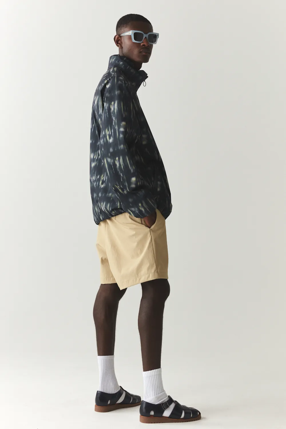 SHORT TRACKER PRINTED SS'24 NAVY