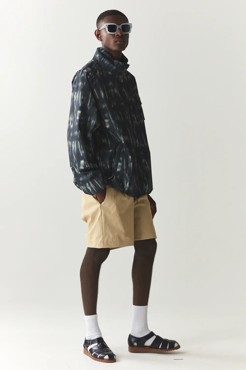 SHORT TRACKER PRINTED SS'24 NAVY