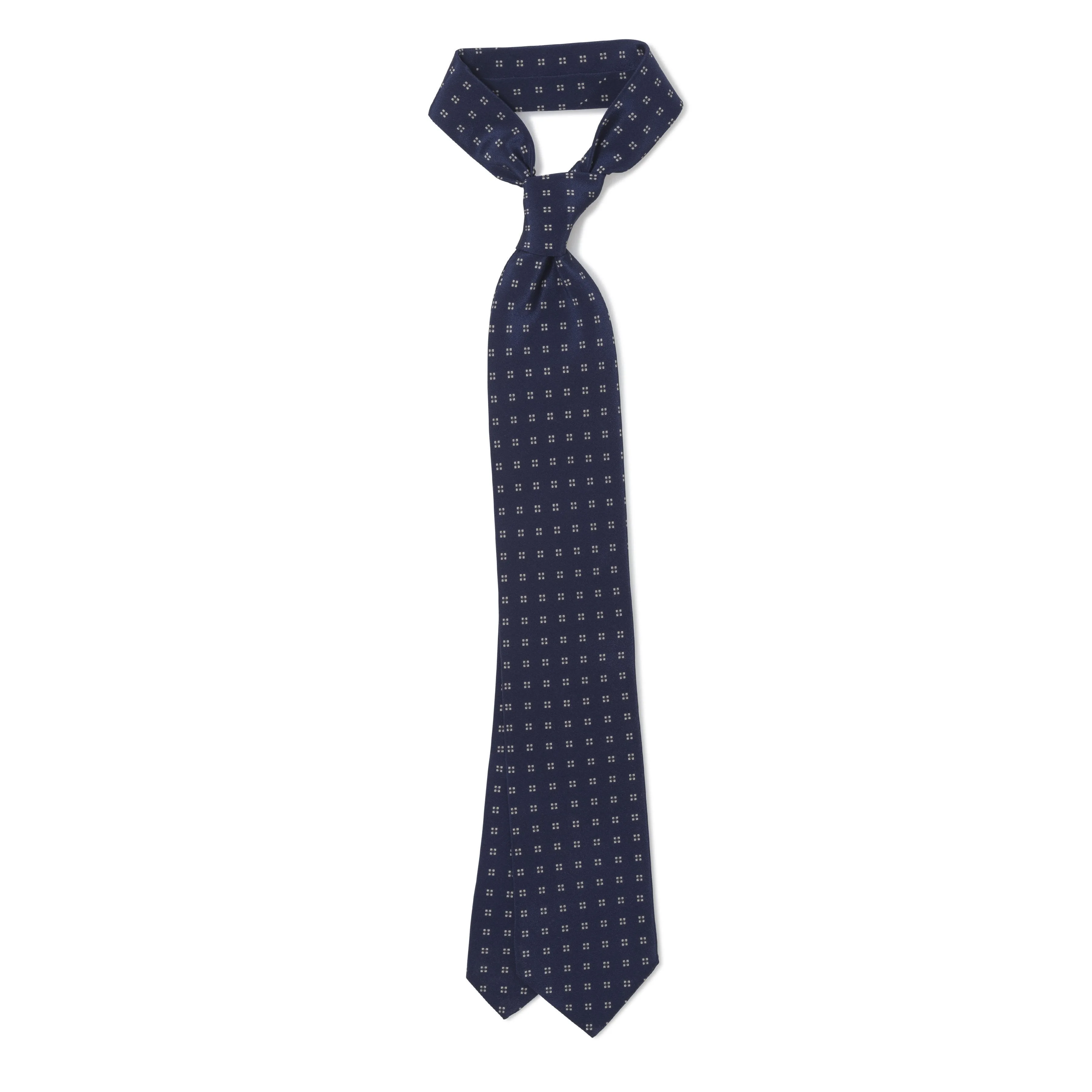 Silk Geometric Print Three-fold Tie