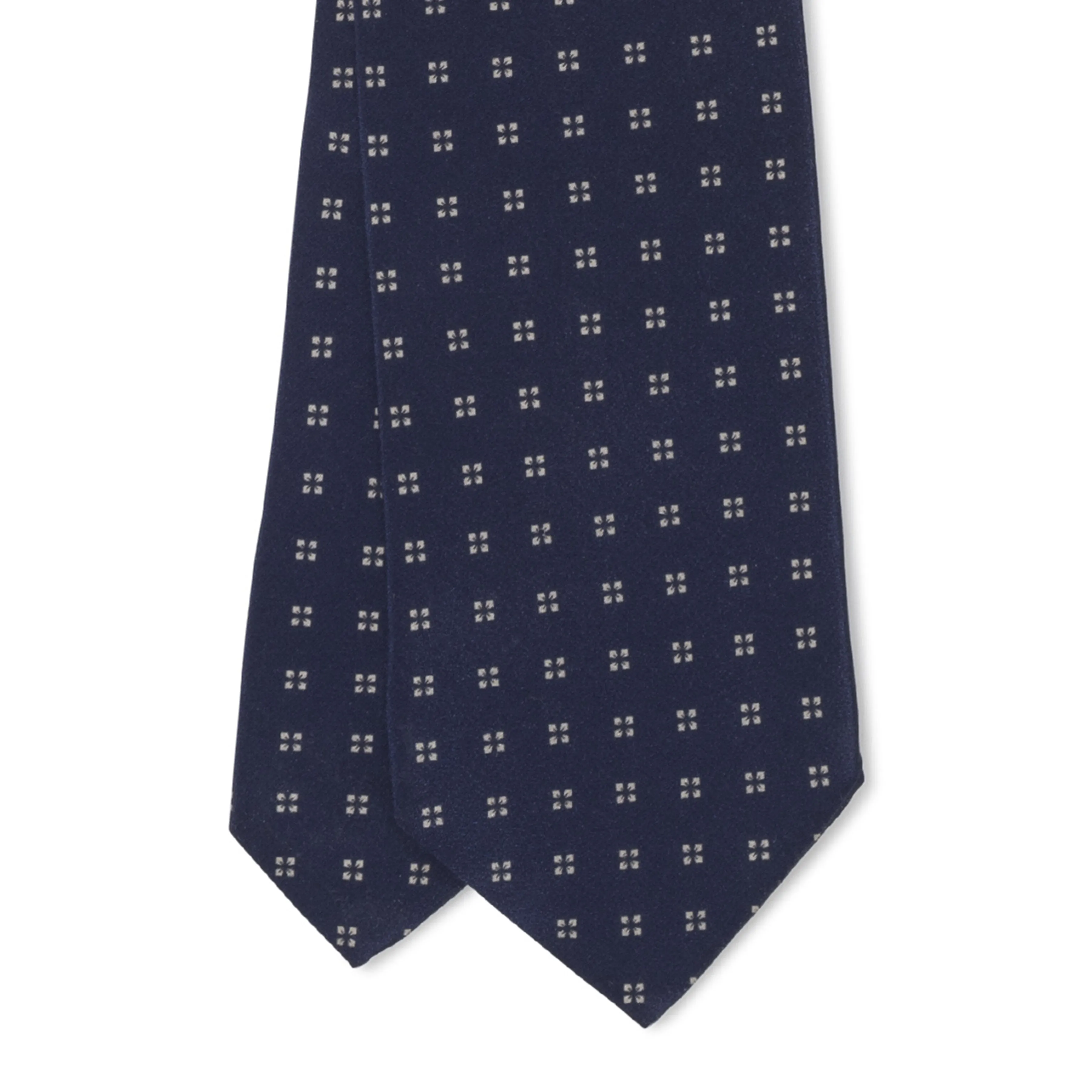 Silk Geometric Print Three-fold Tie