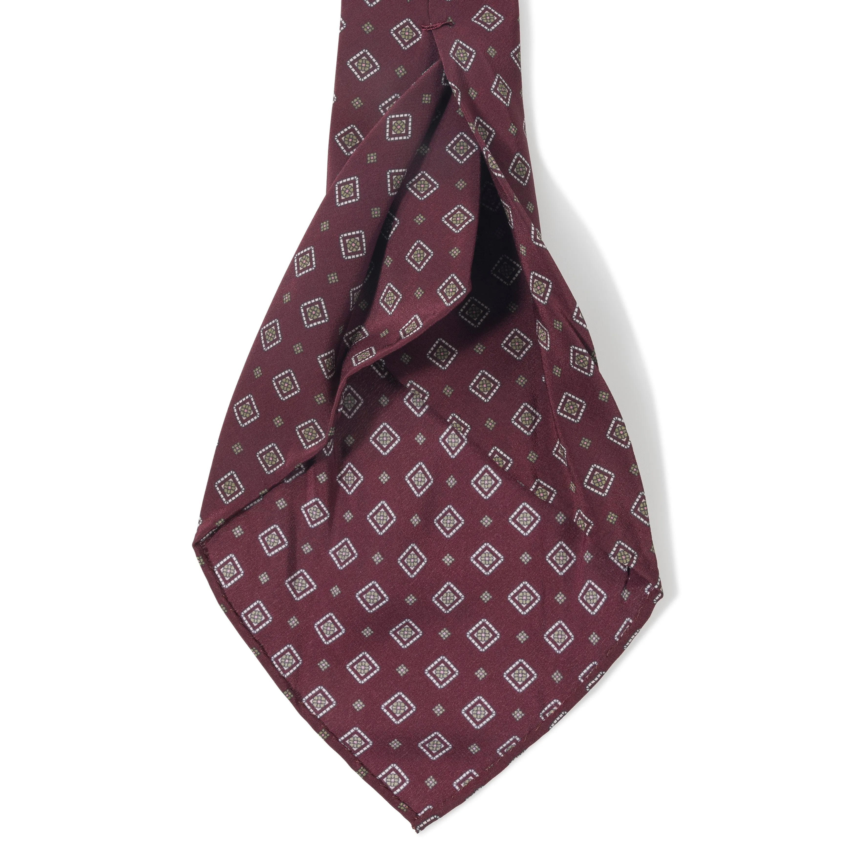 Silk Medallion Print Seven-fold Tie