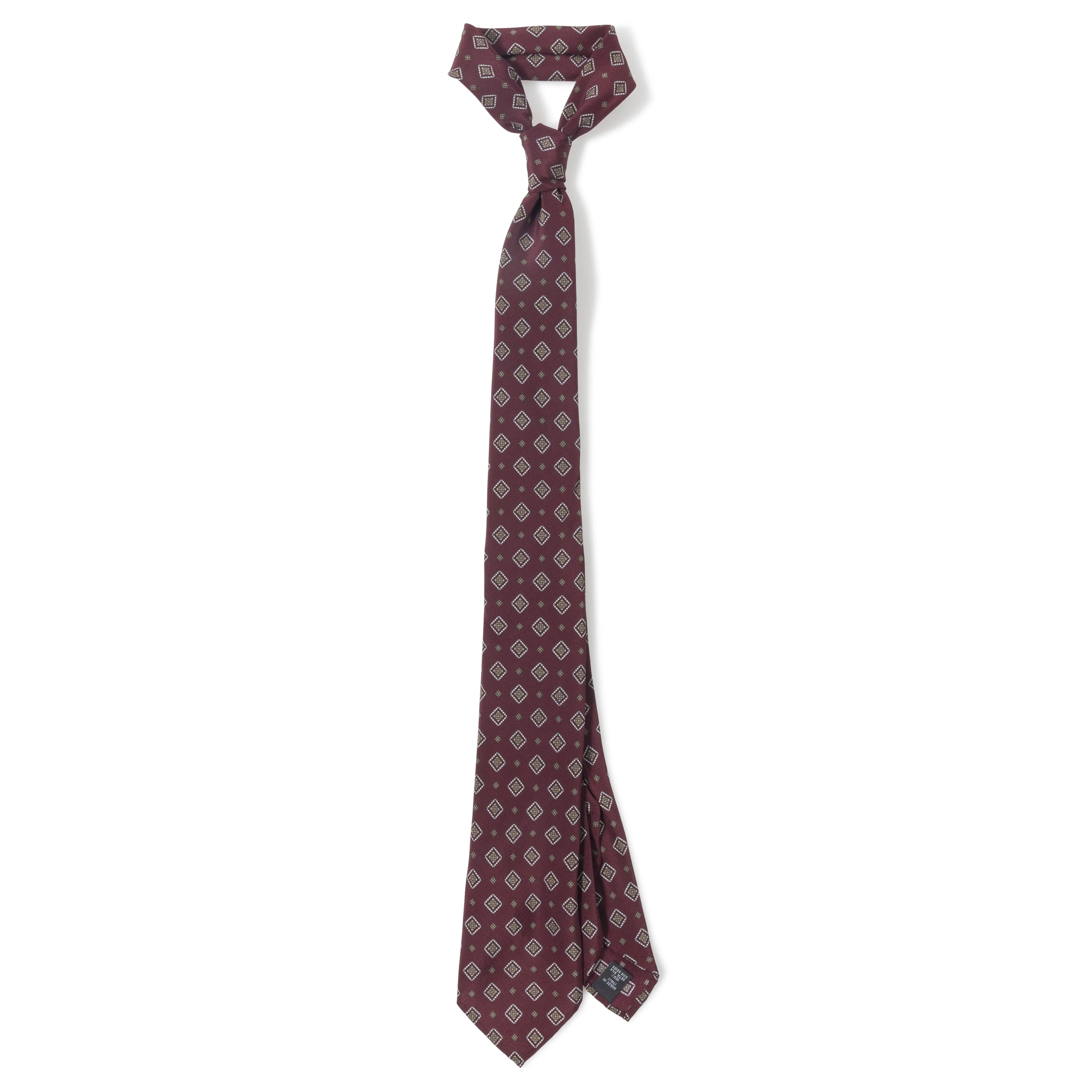 Silk Medallion Print Seven-fold Tie