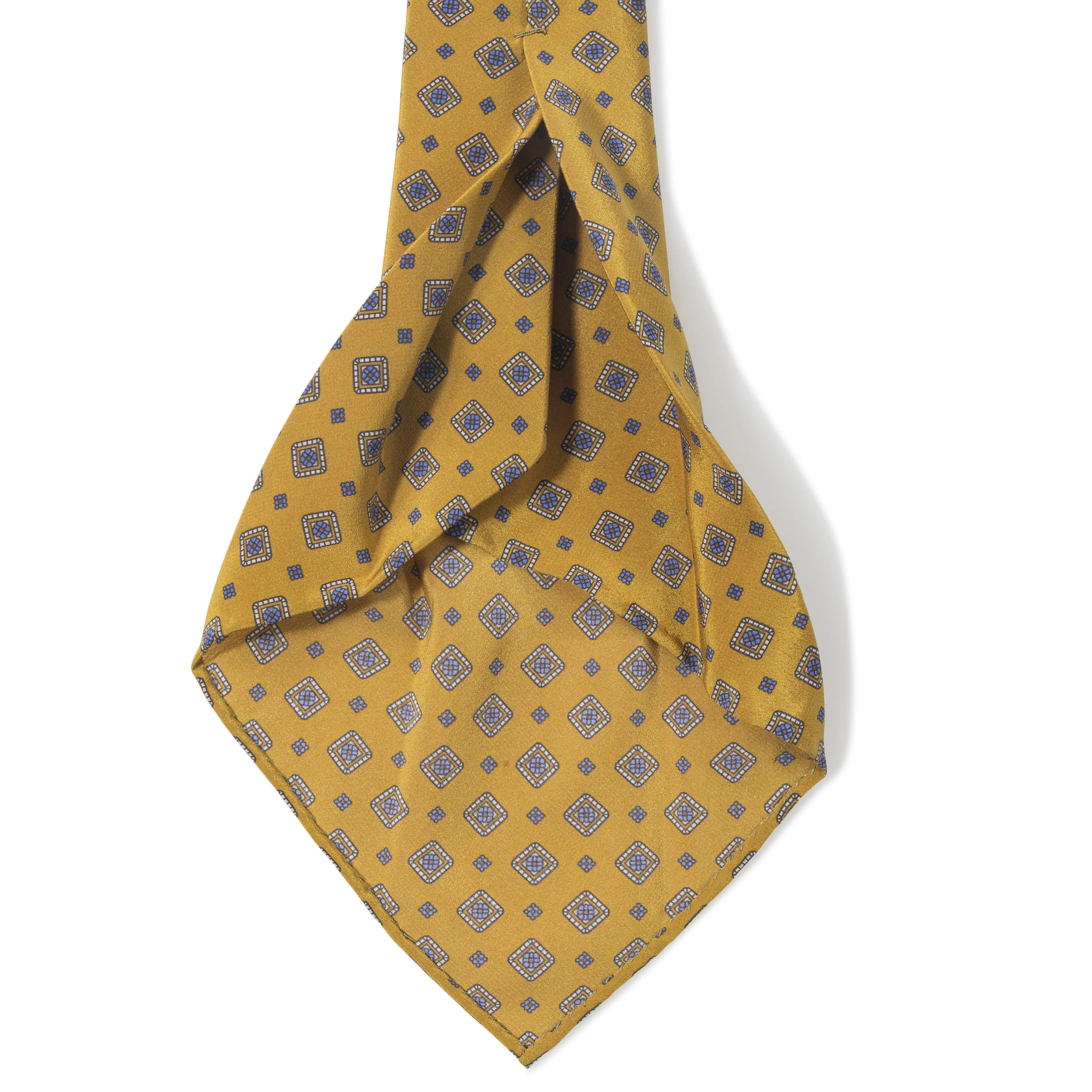 Silk Medallion Print Seven-fold Tie