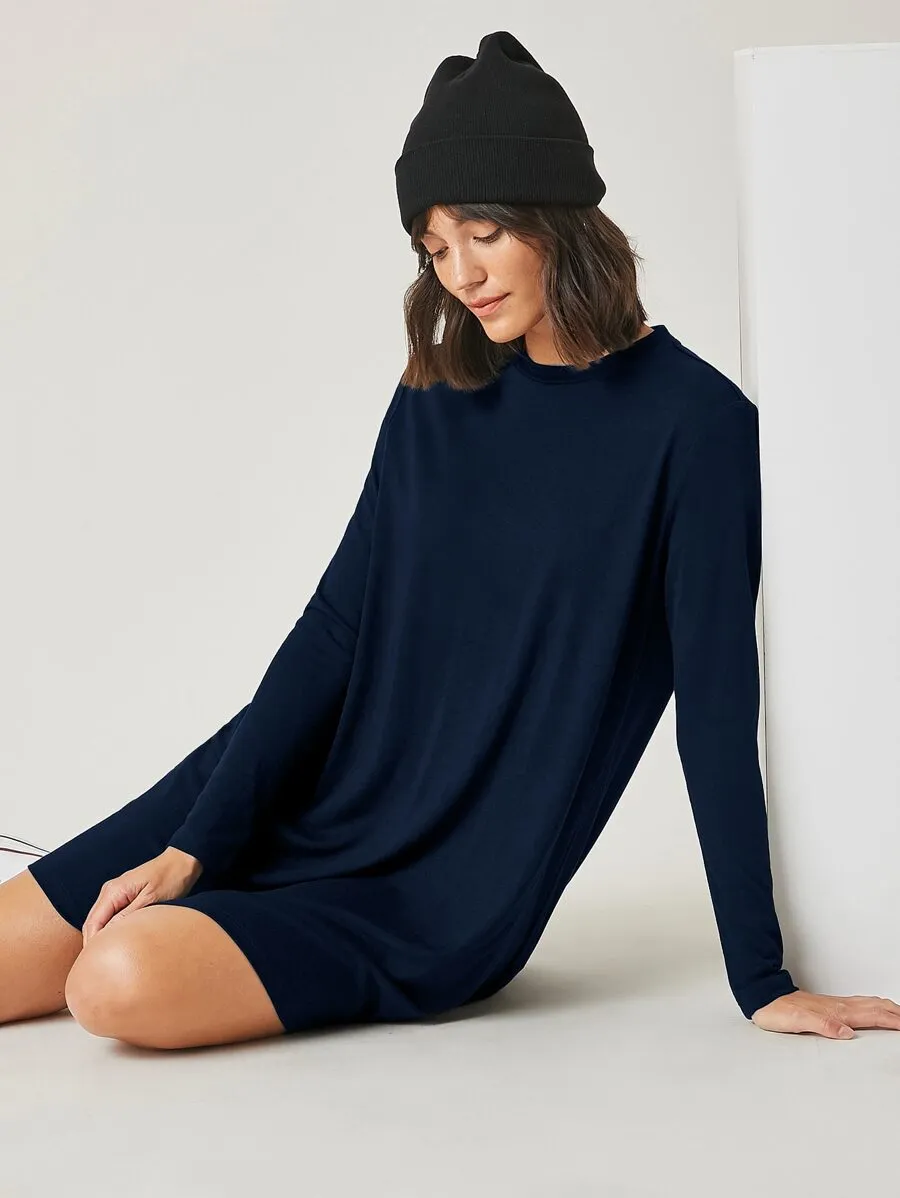 Solid Longsleeve Mini Dress