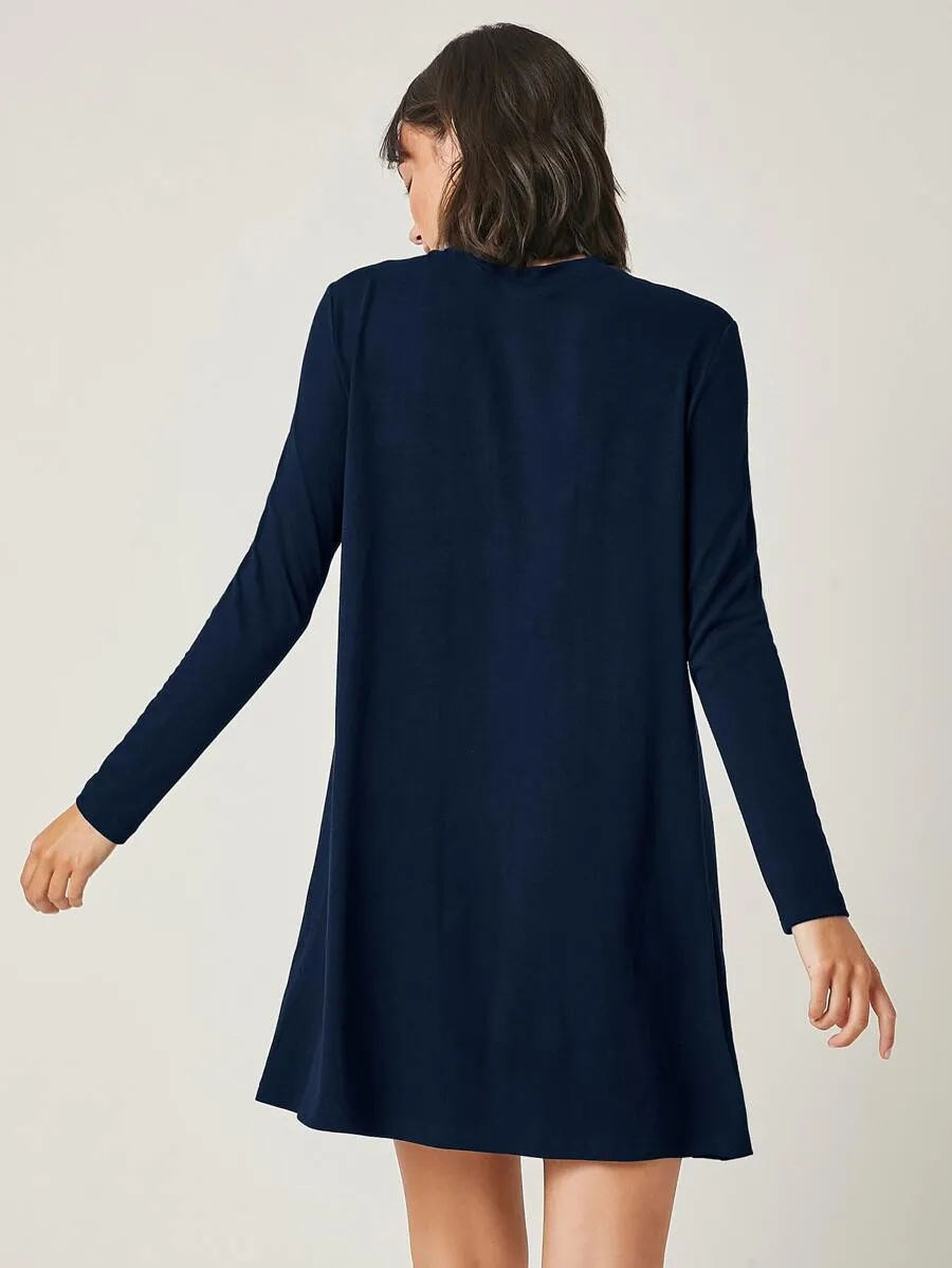 Solid Longsleeve Mini Dress