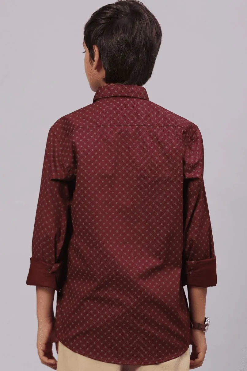 SON - Maroon Red Print