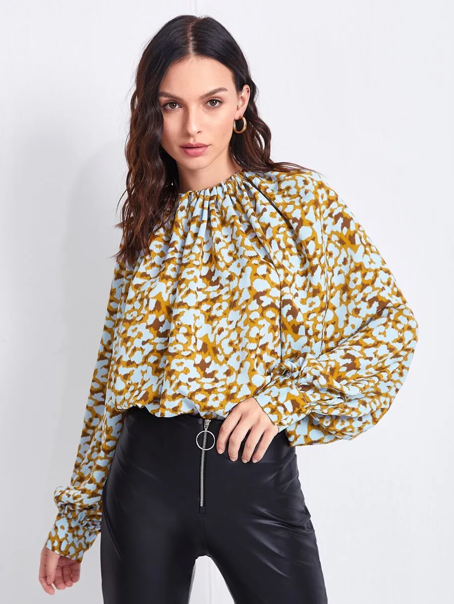 Tie-back Leopard Print Top