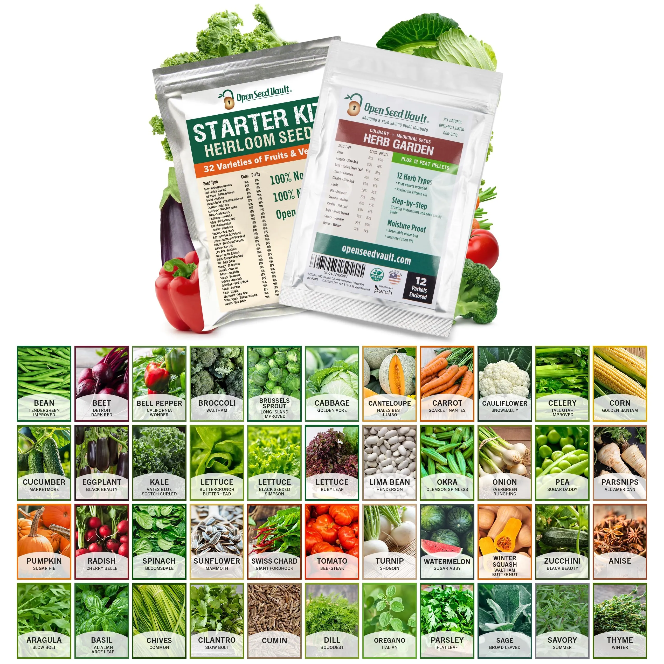 Variety Pack Bundle (44 Varieties) Herb Garden Seeds - Gardening Seed