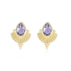 Venus Iolite Gold Earrings