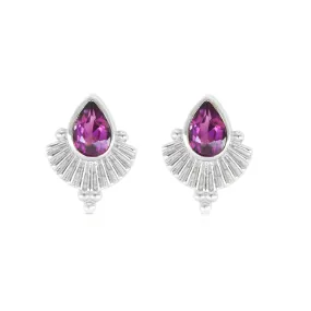 Venus Rhodolite Silver Earrings