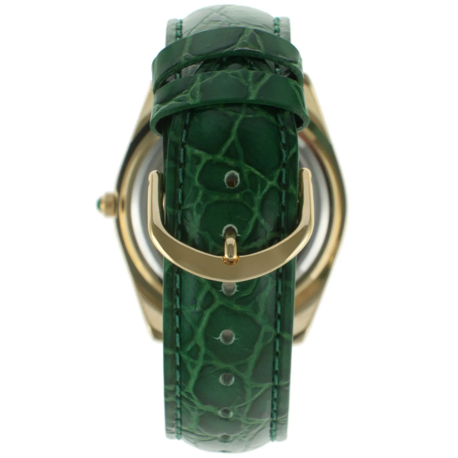 Women's 40mm Green Boyfriend Watch with Baguette Crystals